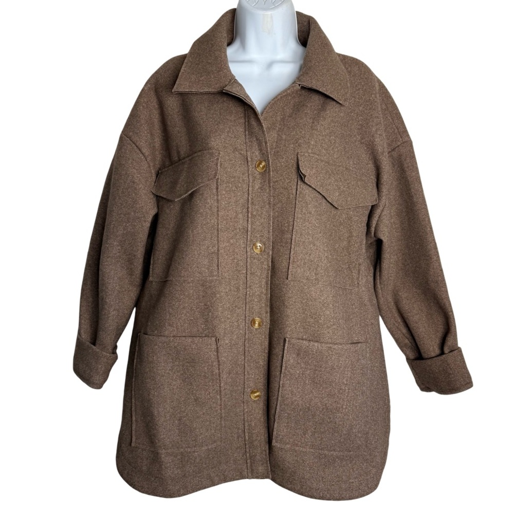 Banana Republic Women's Structured 4 Pocket Button Shacket - Picture 5 of 10